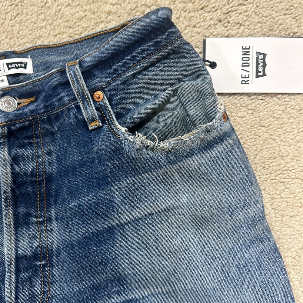 Re/Done Classic Indigo Straight Leg Jeans - Picture 3 of 16